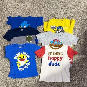 Multiples Kids Short Sleeve Tees - Blue, Yellow, Gray, Red